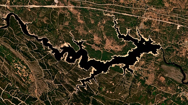 Imagen antes - Imagen por satélite del embalse en julio de cada año