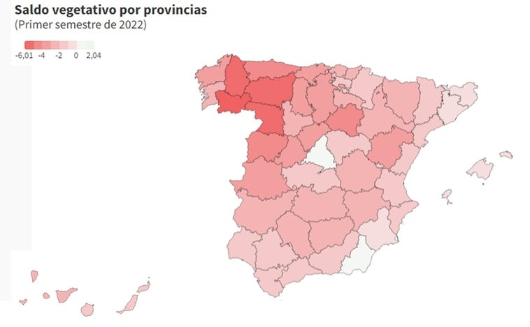 Hacia la ruina demográfica: el 90% de las provincias españolas registraron más muertes que nacimientos en el primer semestre de 2022