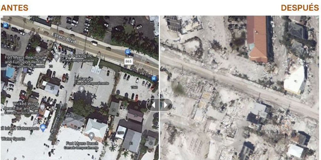Así ha quedado Fort Myers, epicentro de la destrucción del huracán Ian