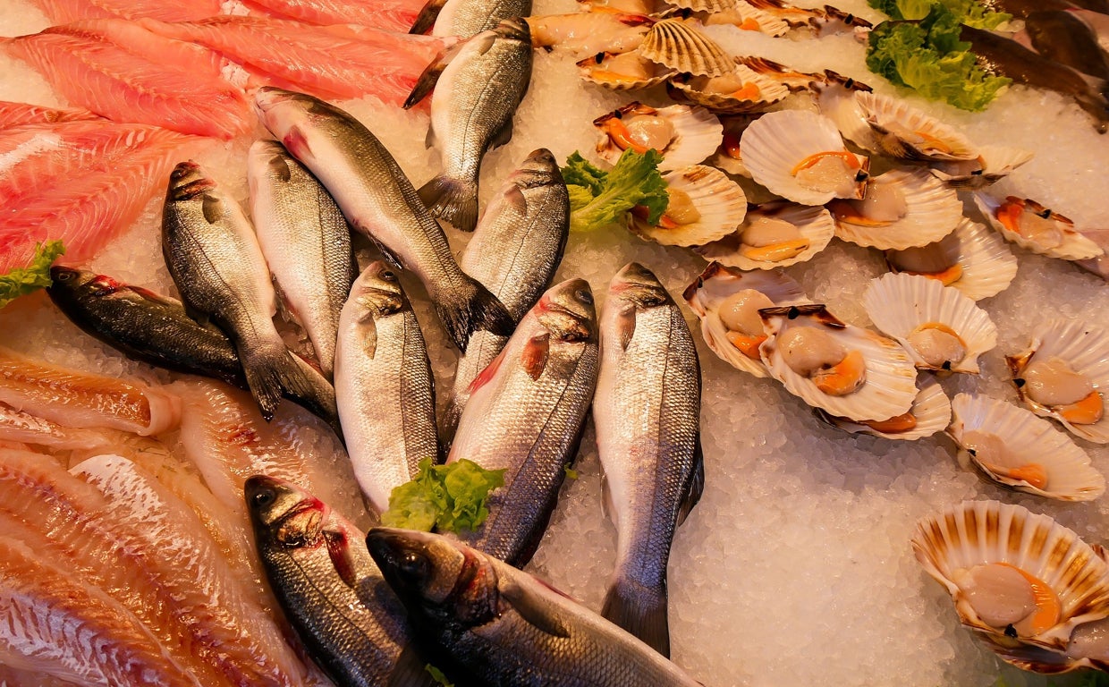 Pescadería de un mercado local