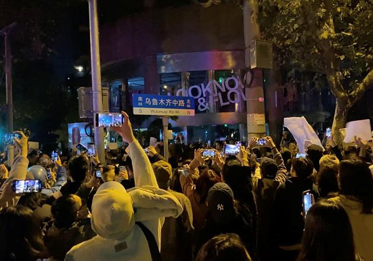 Imagen de las protestas en Shangai