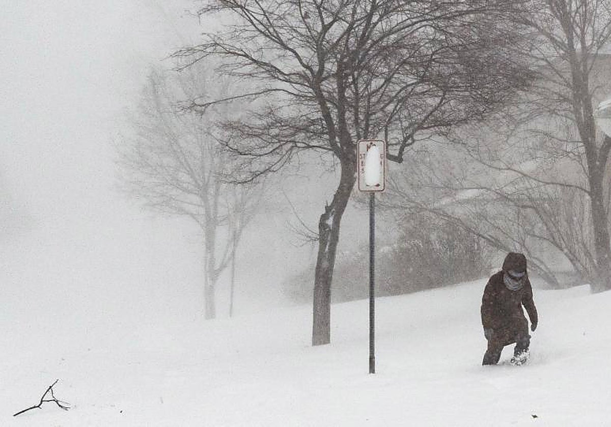 La ciudad de Buffalo durante la tormenta invernal Elliot