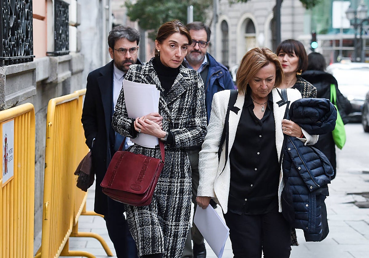 La ministra de Justicia, Pilar Llop, esta tarde a su llegada a la reunión