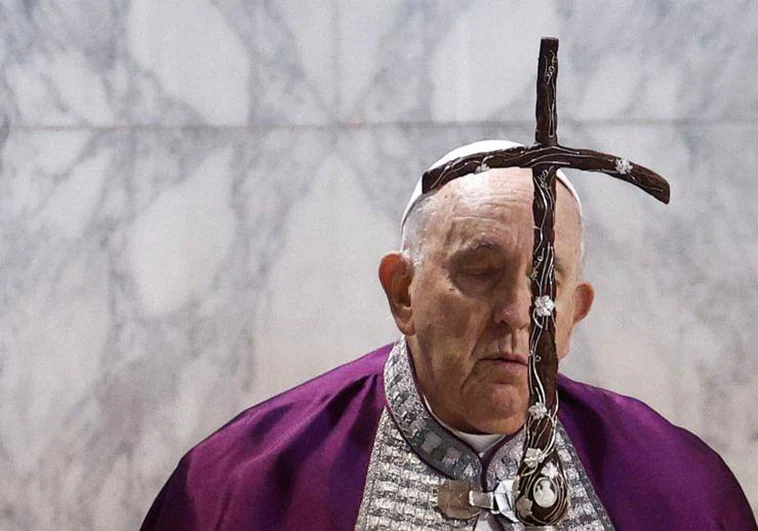 EL Papa Francisco en un momento de la celebración del Miércoles de Ceniza