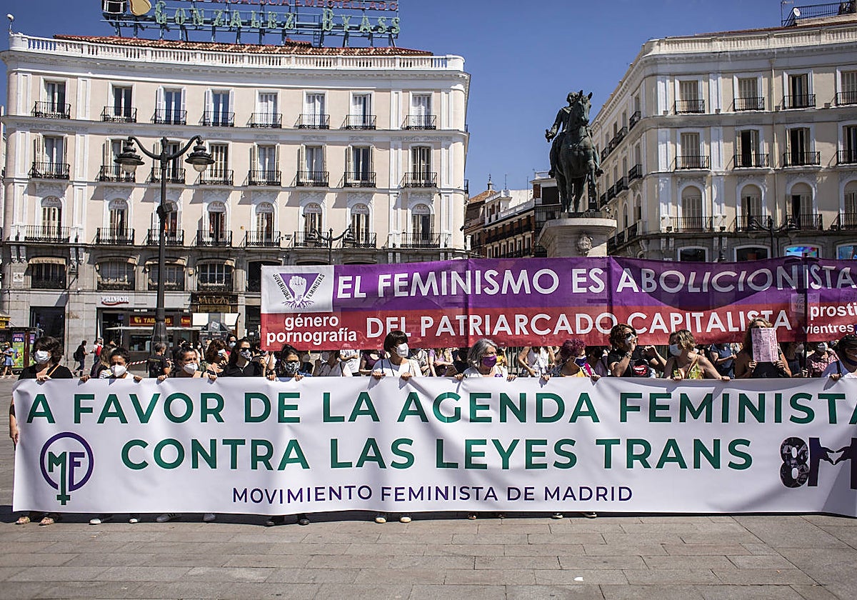 Manifestación feminista contra la 'ley trans', el pasado junio