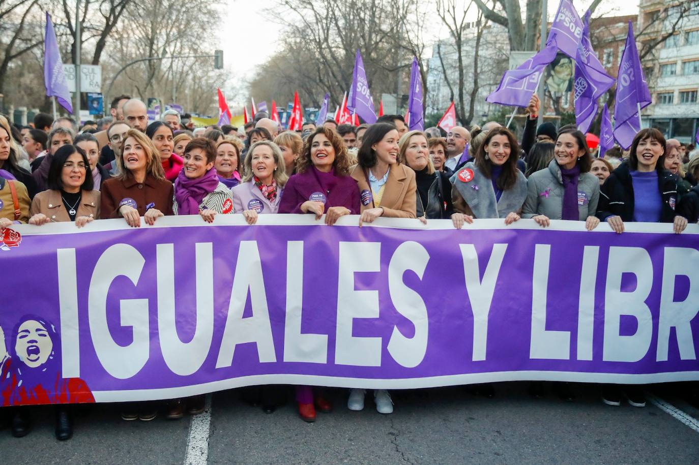 Ministras del PSOE en la marcha oficial
