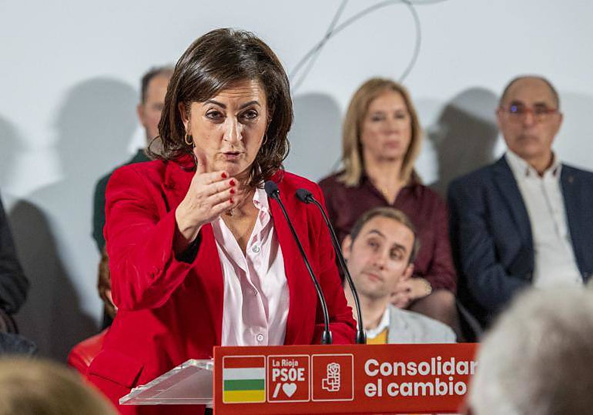 La presidenta del Gobierno de La Rioja, Concha Andreu, en un acto del PSOE