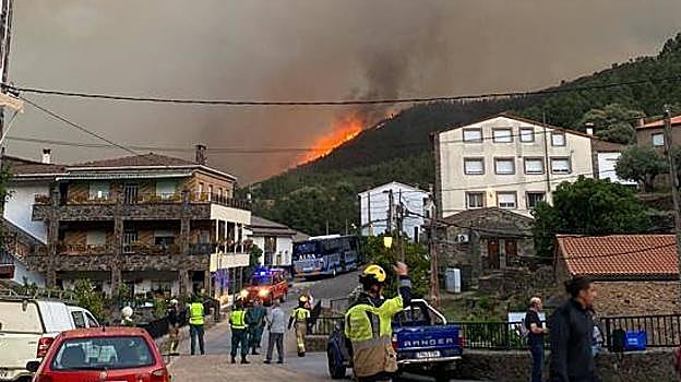 Incendio en la localidad de Ovejuela en la tarde del jueves