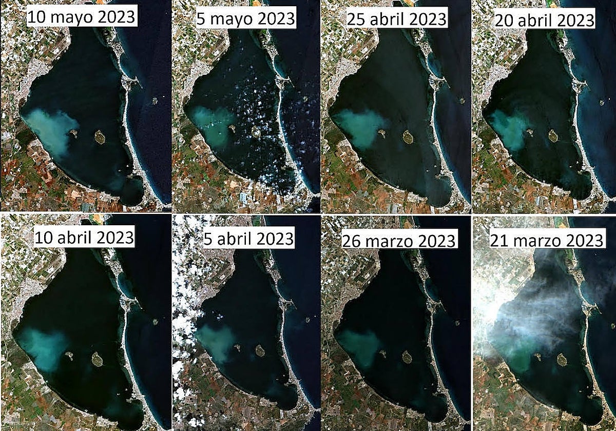 El Instituto Español de Oceanografía evalúa una masa de agua blanquecina observada en Mar Menor