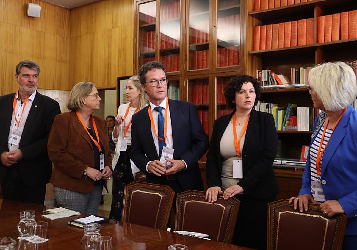 La delegación alemana, este lunes en el Ministerio para la Transición Ecológica