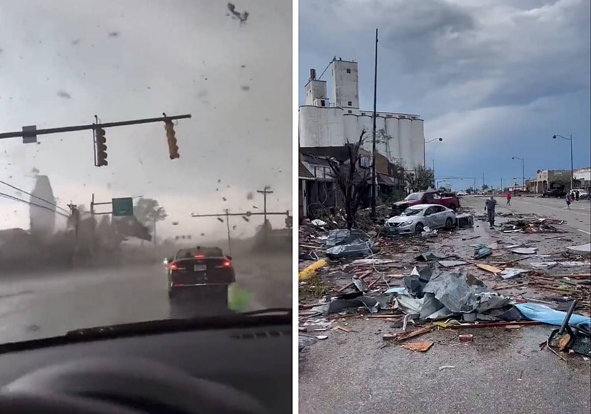 Imágenes de los destrozos provocados en Texas por el tornado