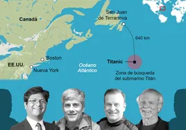 Millonarios, un piloto, un explorador... Quiénes son los desaparecidos a bordo del submarino turístico del Titanic