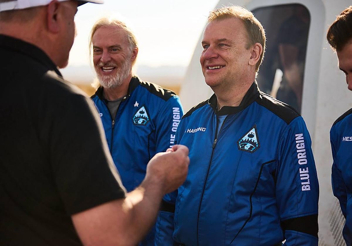 Hamish Harding, durante su participación en Blue Origin, de SpaceX