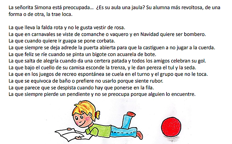 Imagen principal - El material didáctico se enseña en las escuelas por parte de entidades «subvencionadas por el Estado», denuncia Errasti. El primero cuestiona que el maestro esté formado para identificar a niños trans género. Muestran al alumnado la necesidad de que el entorno sea comprensivo. A través del pelo corto o largo, reproducen «los esteretipos de género que denuncian», secunda el profesor.