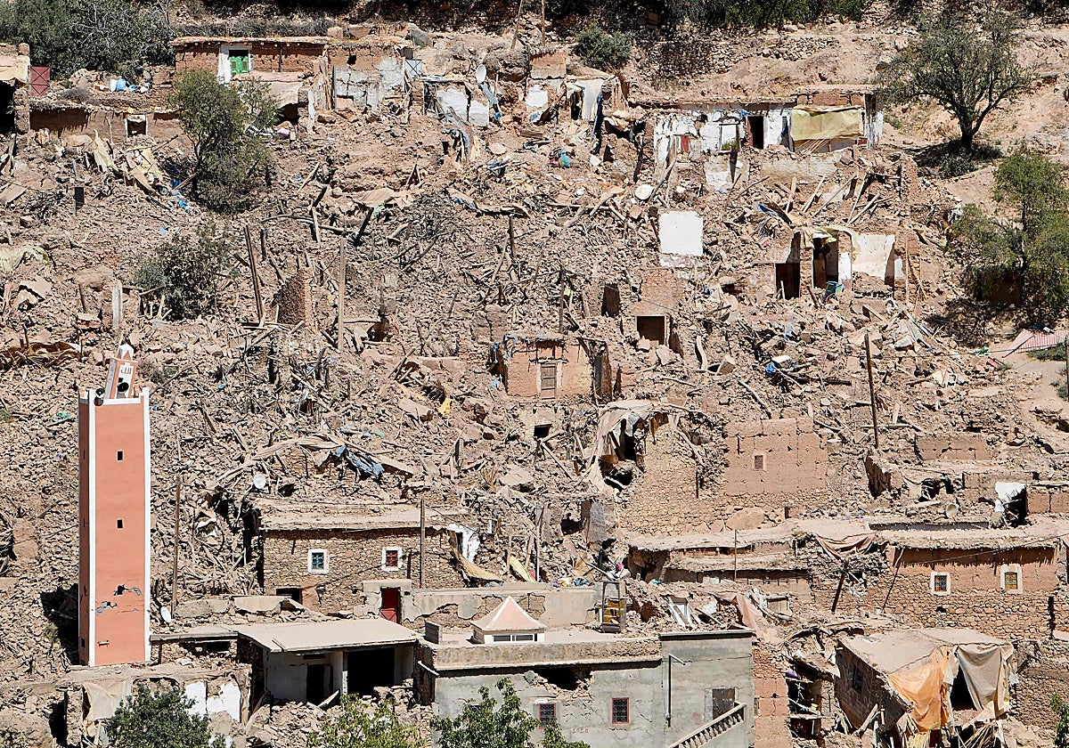En el pueblo de Tiksit, solo quedó en pie el Minarete