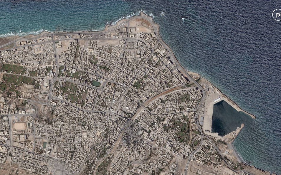 Imagen antes - Inundaciones en la ciudad de Derna