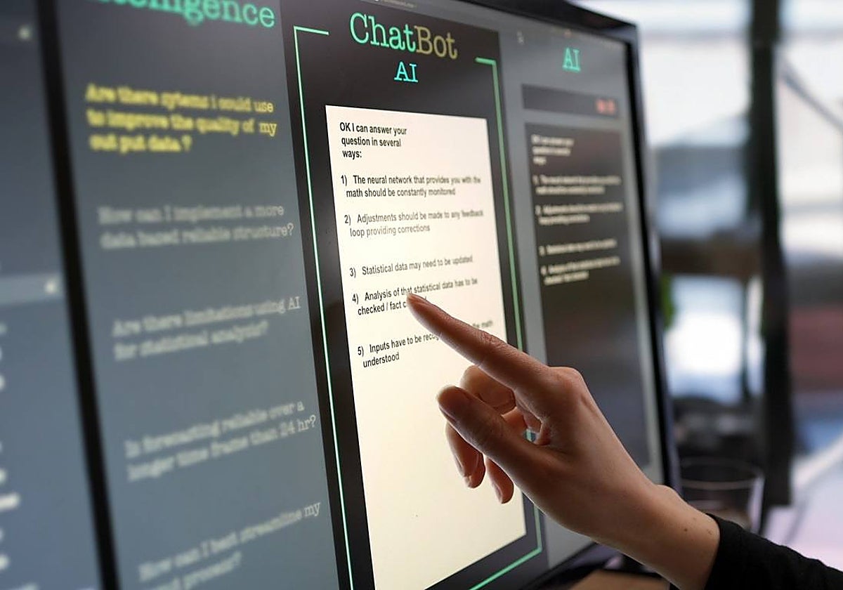 Conversación con un chat que utiliza la IA par procesar las respuestas