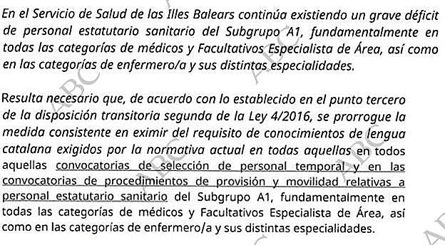 En febrero de 2022, también se invoca el grave «déficit» de personal estatuario sanitario