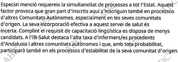 Informe de 2023 donde se asume que con el requisito del catalán hay menos candidatos