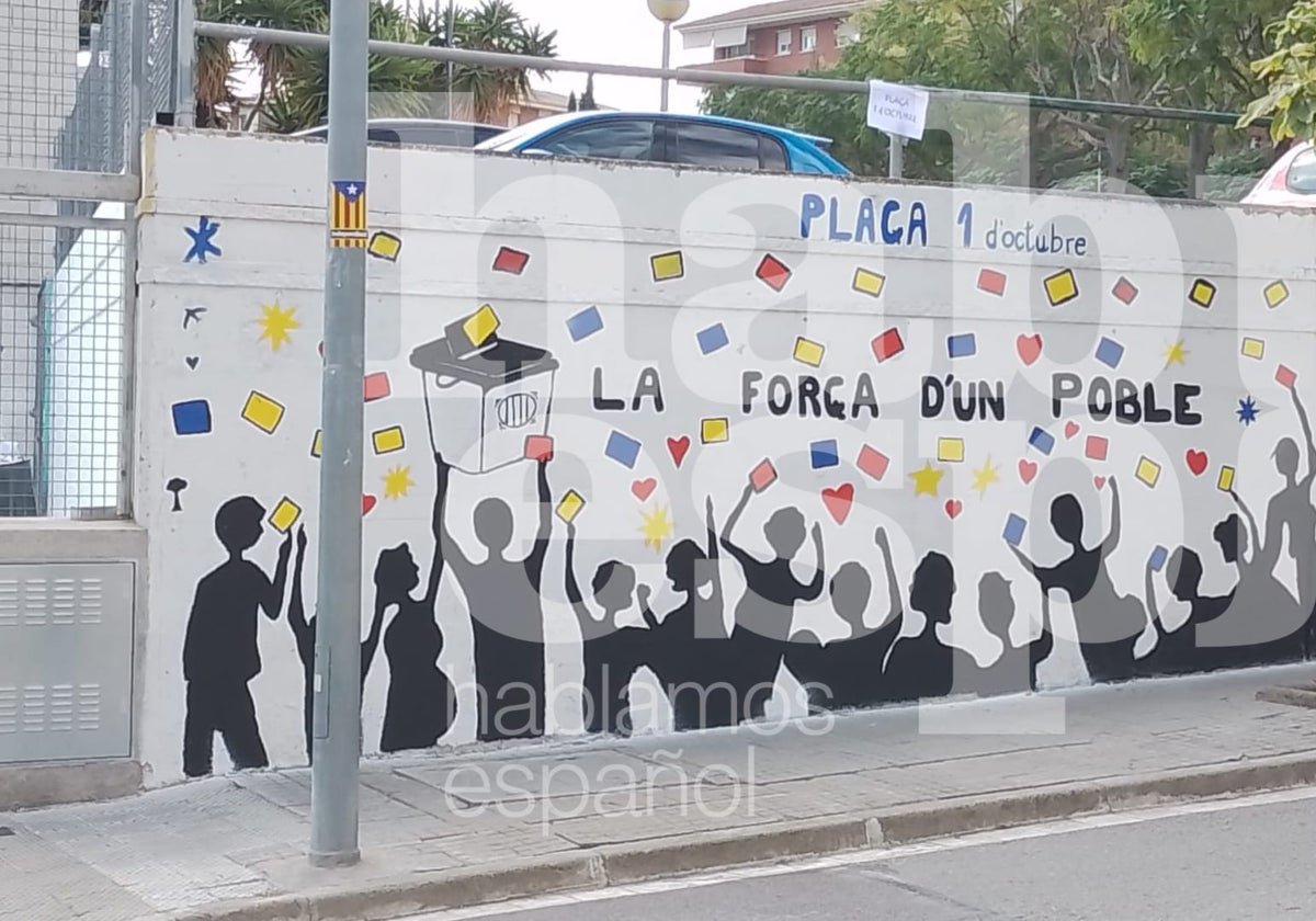 Imagen del mural reivindicativo del 1-O