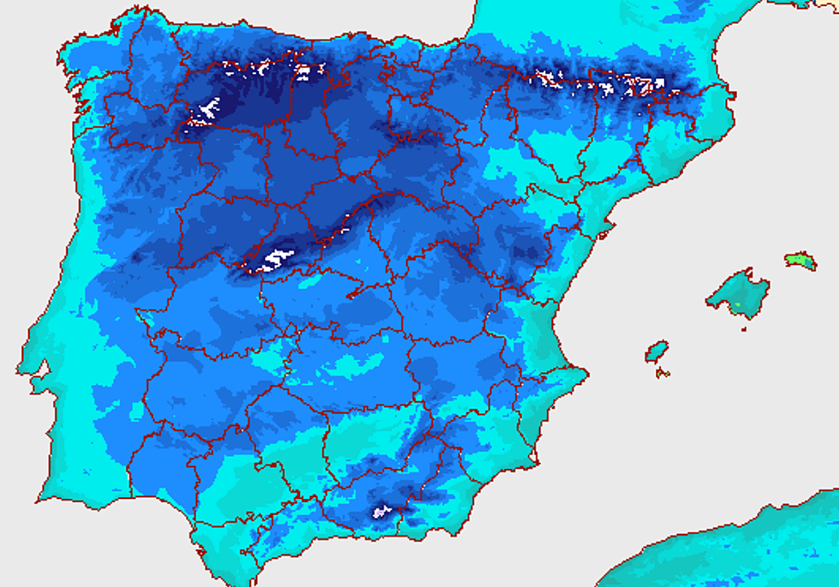 Mapa de temperaturas de la Aemet