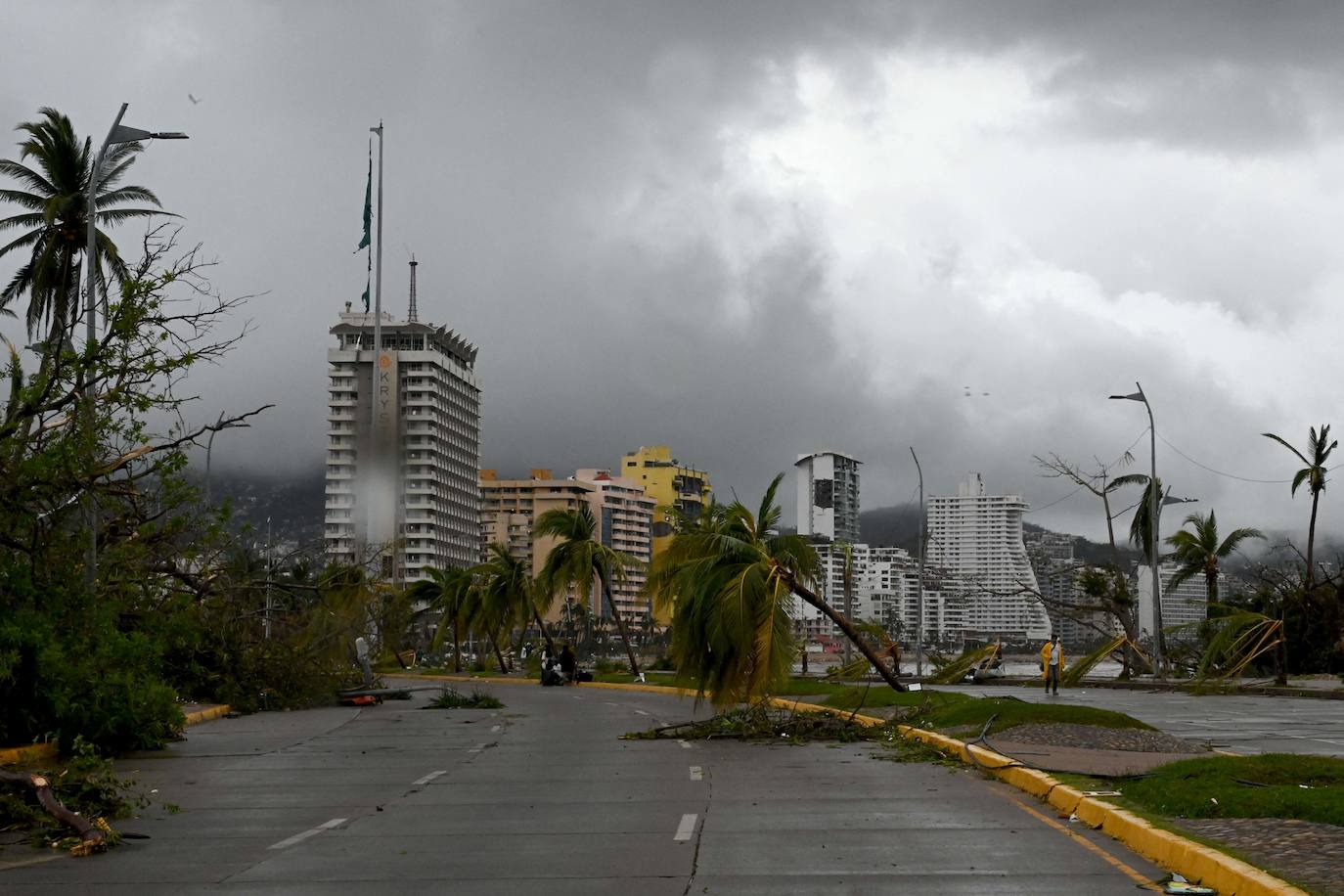 Vista de los daños causados tras el paso del huracán Otis en Chilpancingo, estado de Guerrero, México