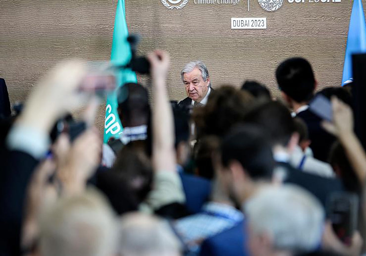 Antonio Guterres, este lunes en la COP28