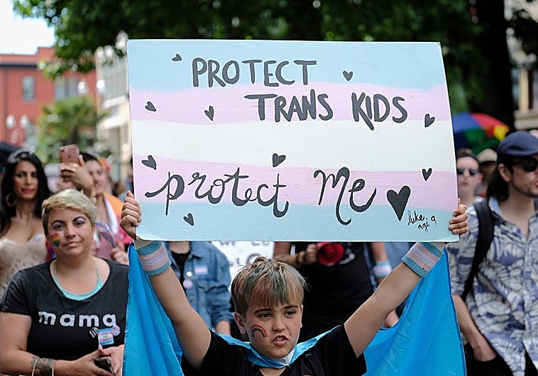 Manifestación por los derechos de los niños trans