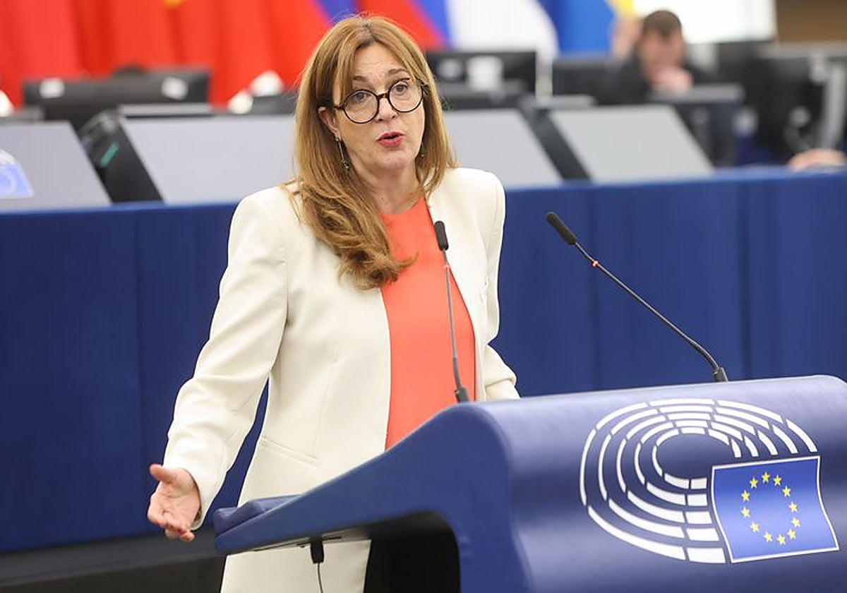 La eurodiputada de Renew, Soraya Rodríguez, durante un Pleno de la última legislatura