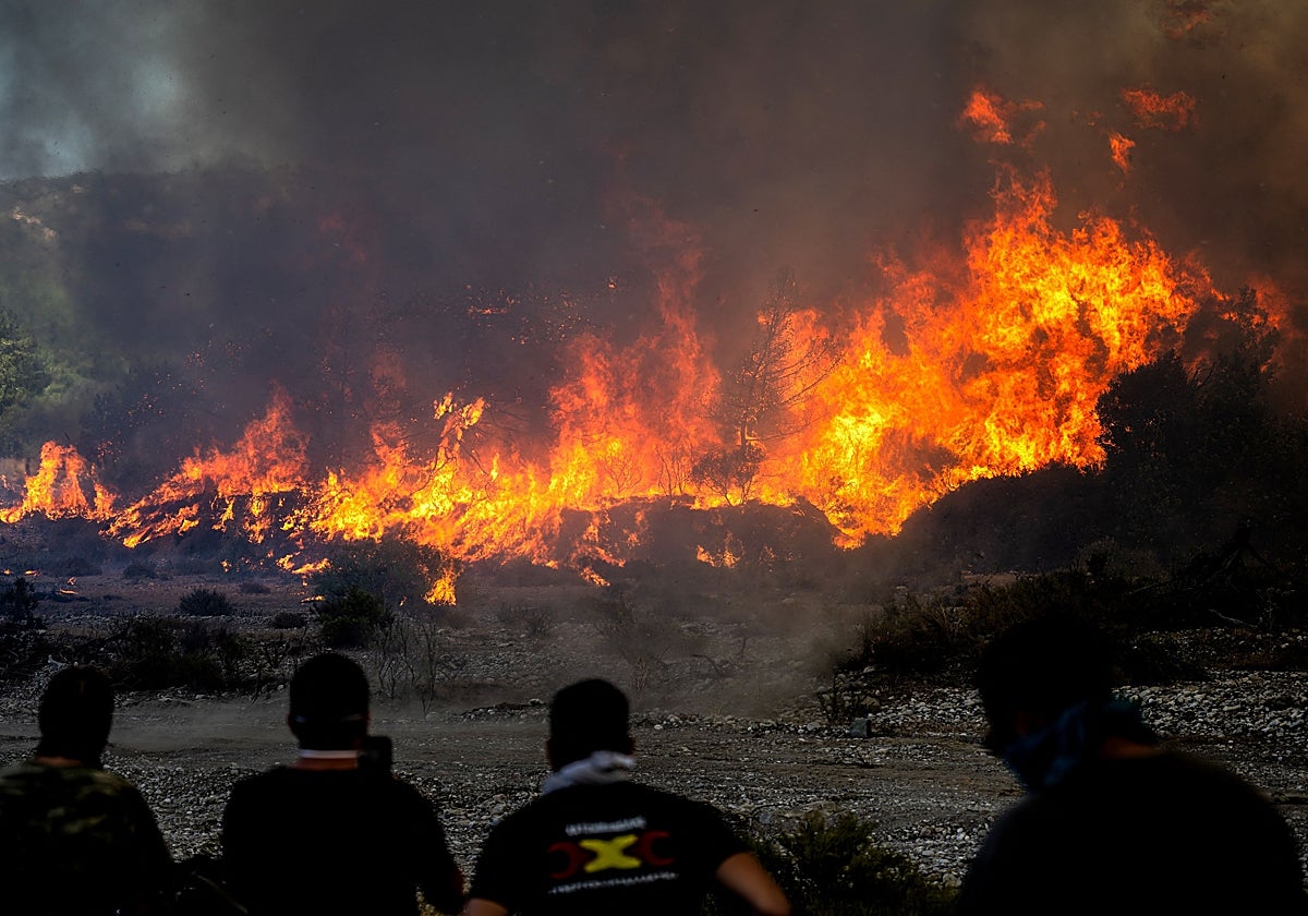 Incendio en la isla de Rodas el verano pasado