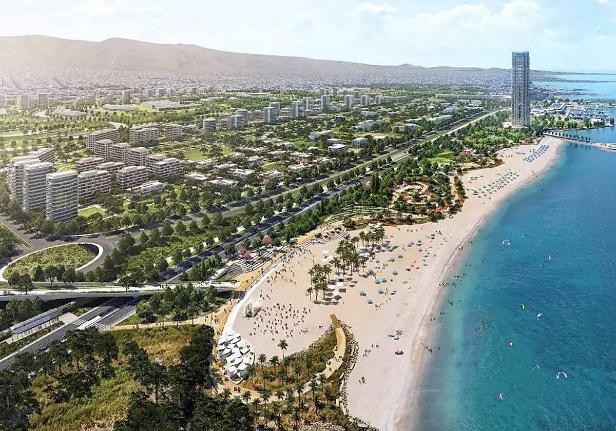 Imagen de la futura ciudad inteligente en Ellinikón, Grecia