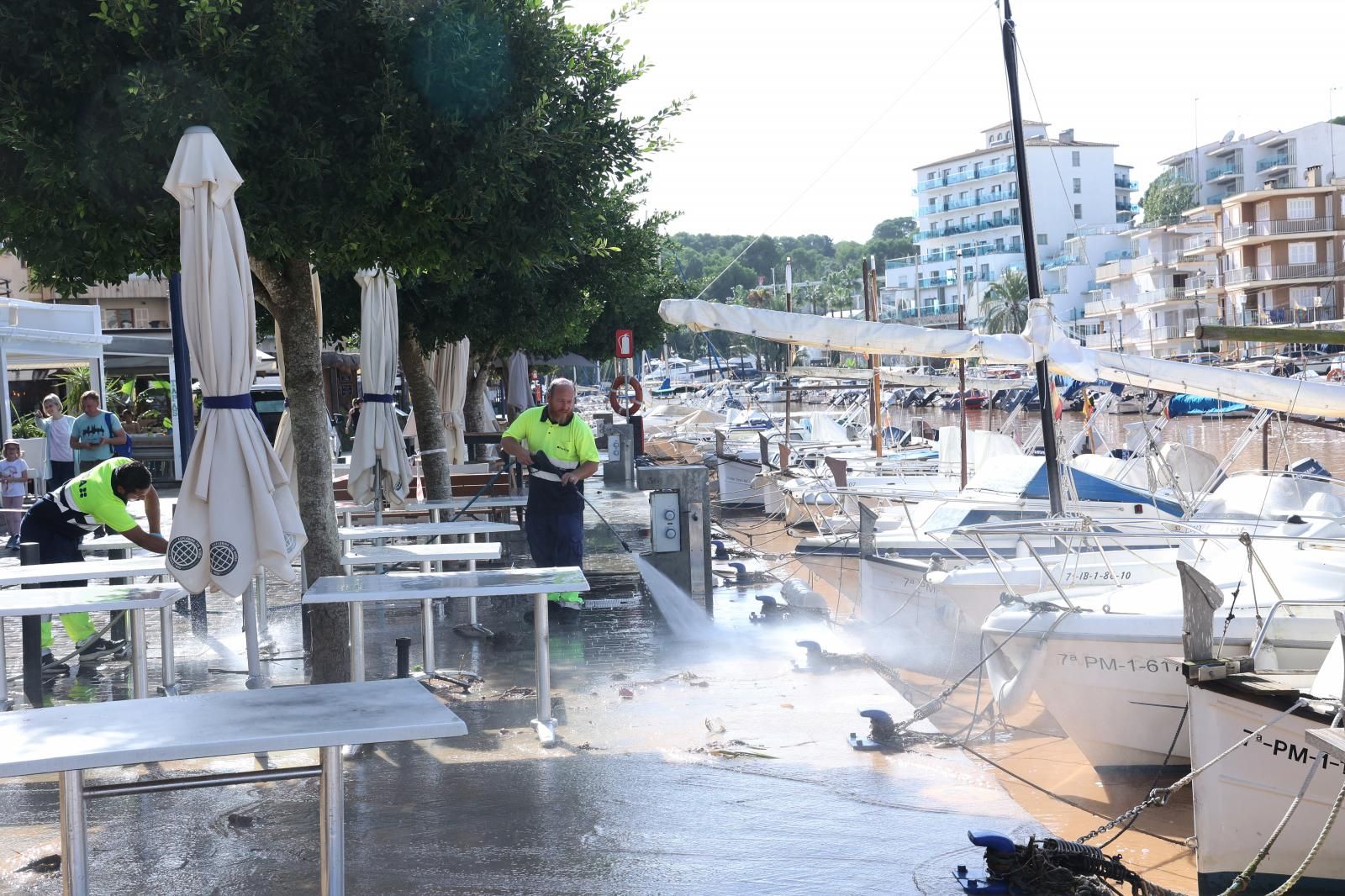 Inundaciones en Porto Cristo (Manacor, Mallorca) como consecuencias de las lluvias