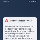 Dos avisos masivos a la ciudadanía, a las 20.10 y 7.10 horas: el estreno del sistema Es-Alert de Protección Civil en Valencia no evita la catástrofe