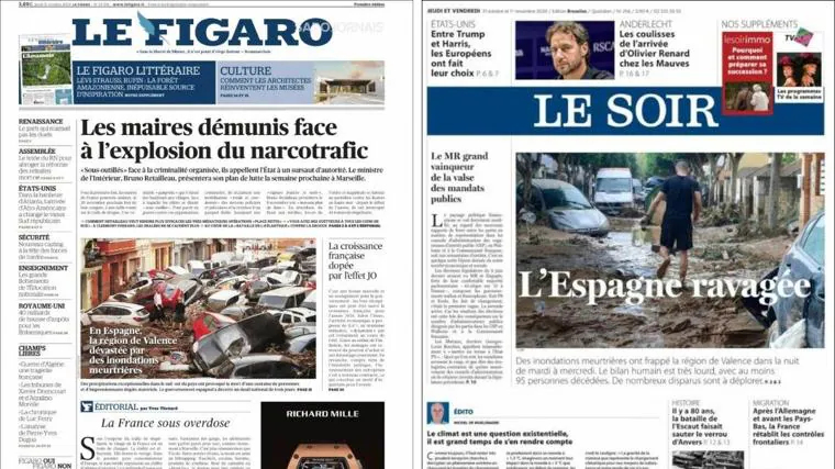 'Le Figaro' and 'Le Soir'