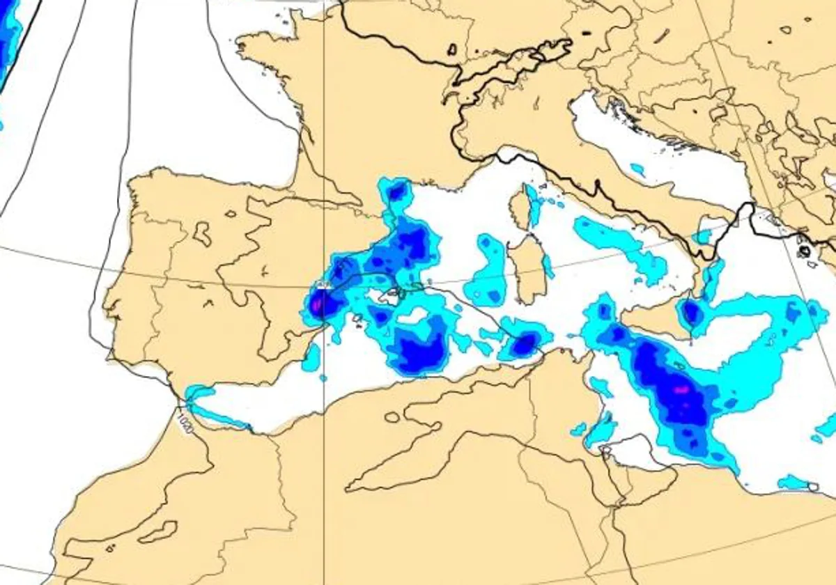 previsión de lluvias para el próximo jueves