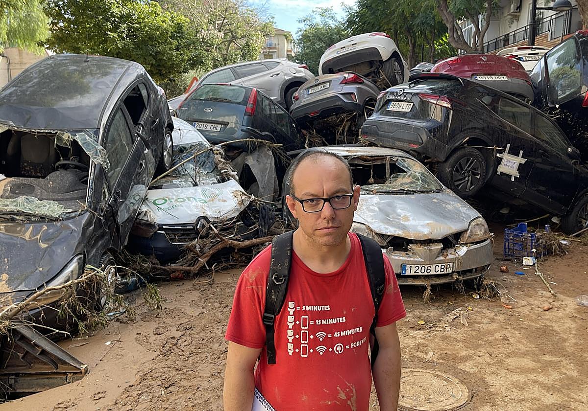 Moisés Pitarch, vigilante jurado de 47 años, ayer en Alfafar.