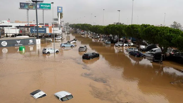 Previous image - The passage of DANA through the Industrial Estate in Sedaví next to the V-31 highway