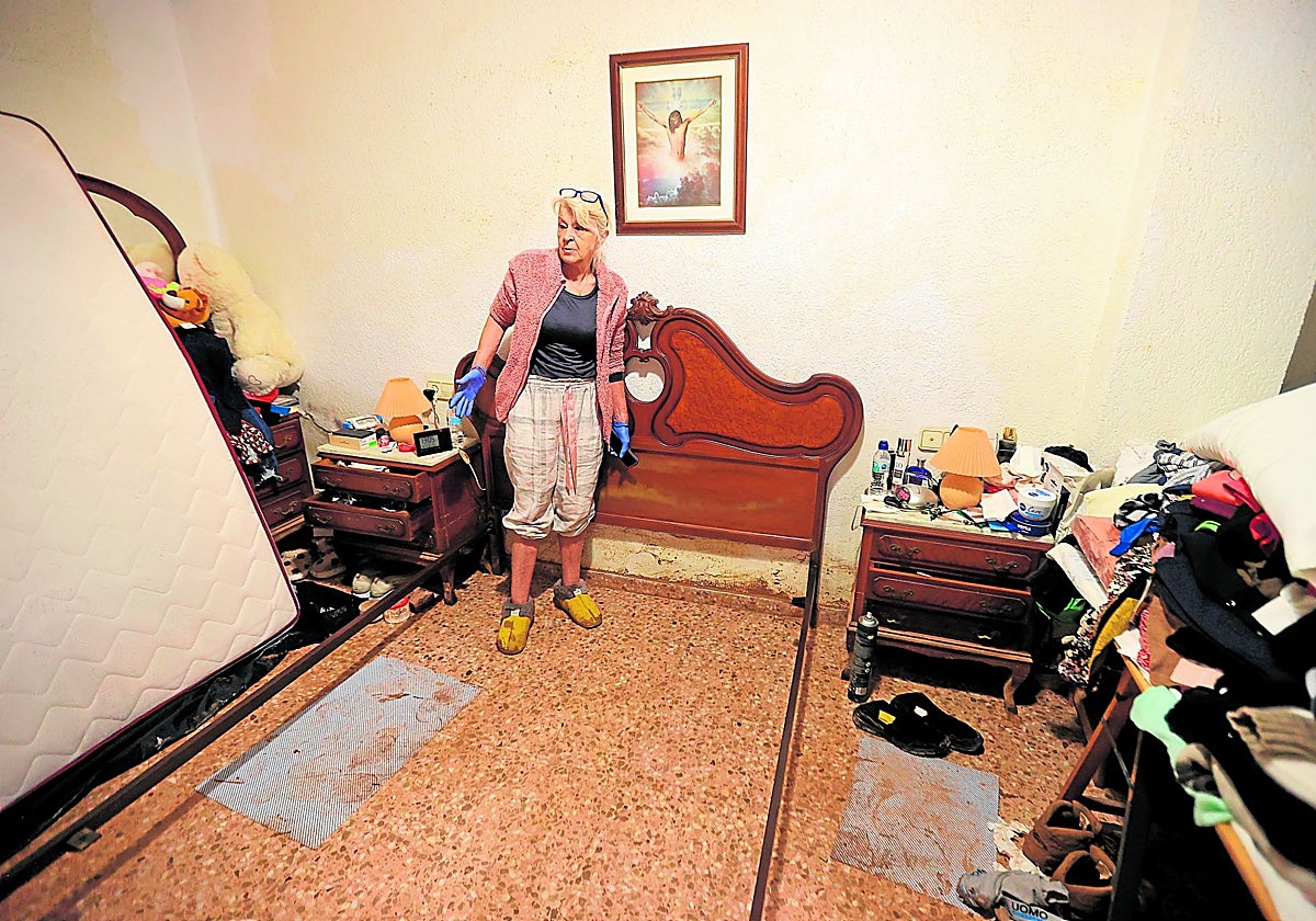 Lola, en el lugar donde ha dormido los últimos siete días