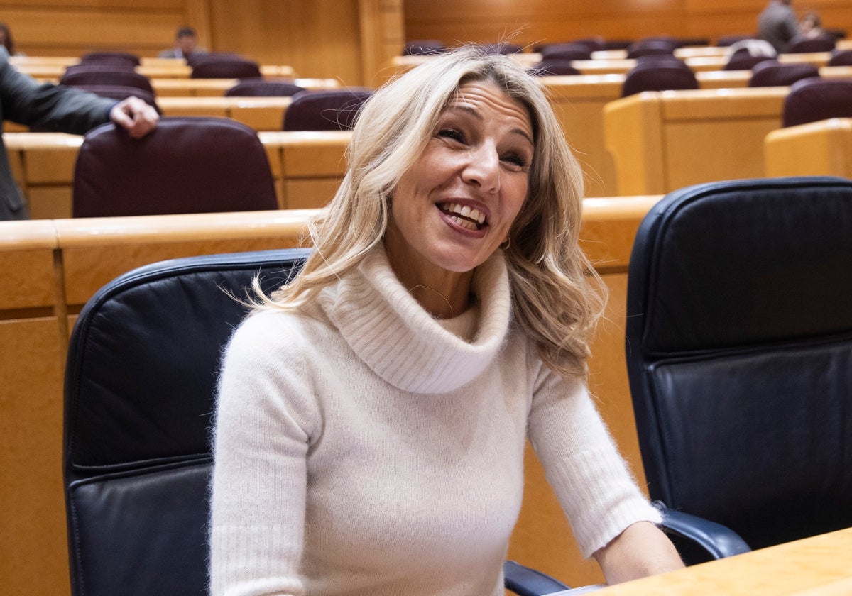 Yolanda Díaz. hace unas semanas, en el Senado