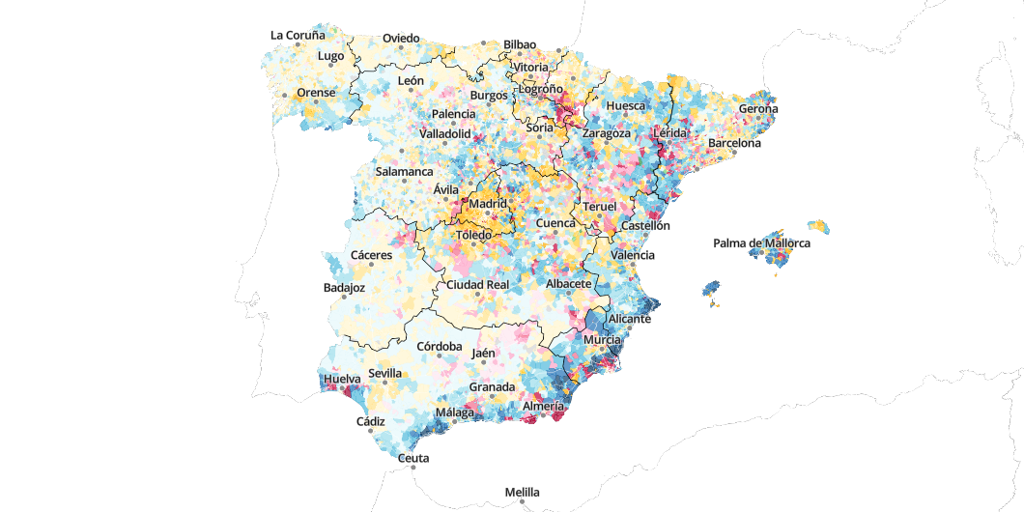 Mapa de la inmigración en España, calle a calle