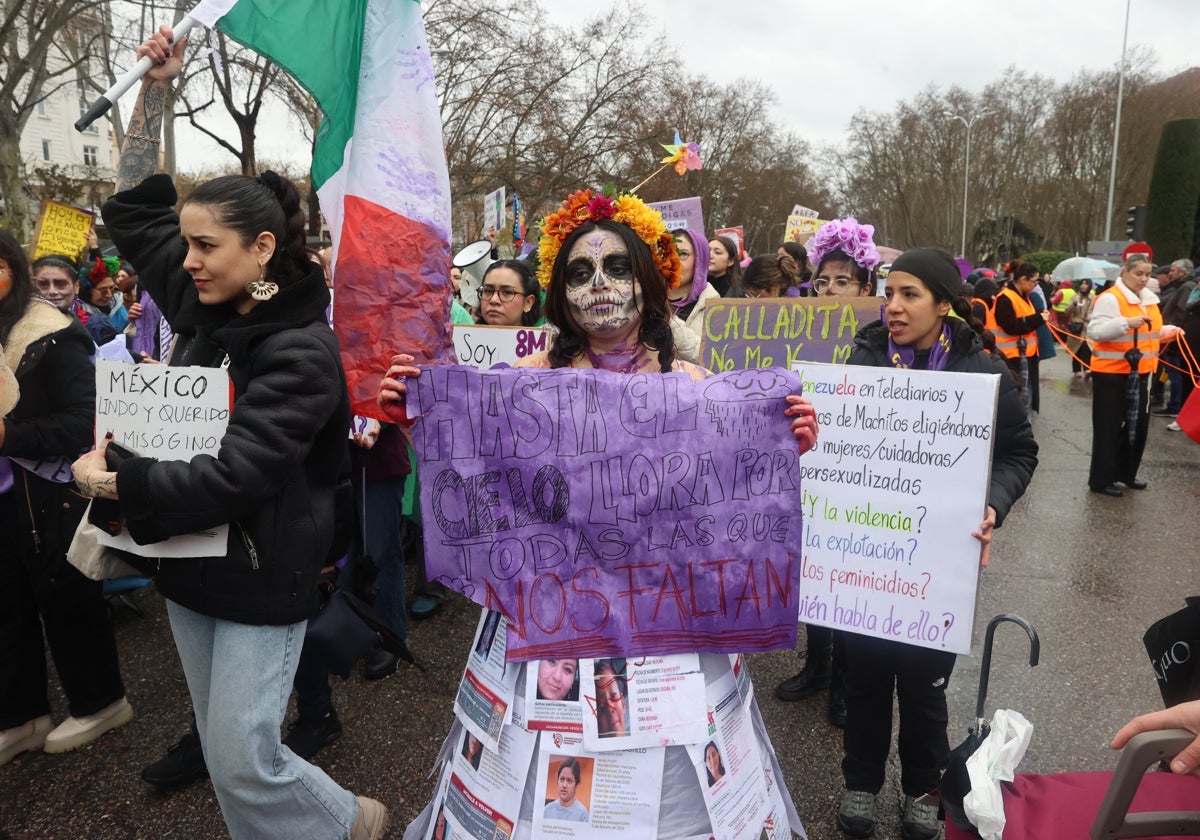 Una manifestante en la marcha del 8M en Madrid