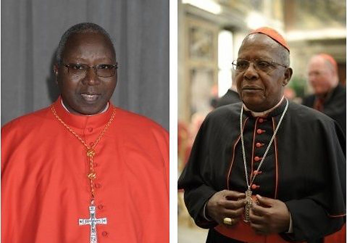 El cardenal Philippe Ouédraogo, arzobispo emérito de Uagadugú (Burkina Faso) y el cardenal John Njue, arzobispo emérito de Nairobi