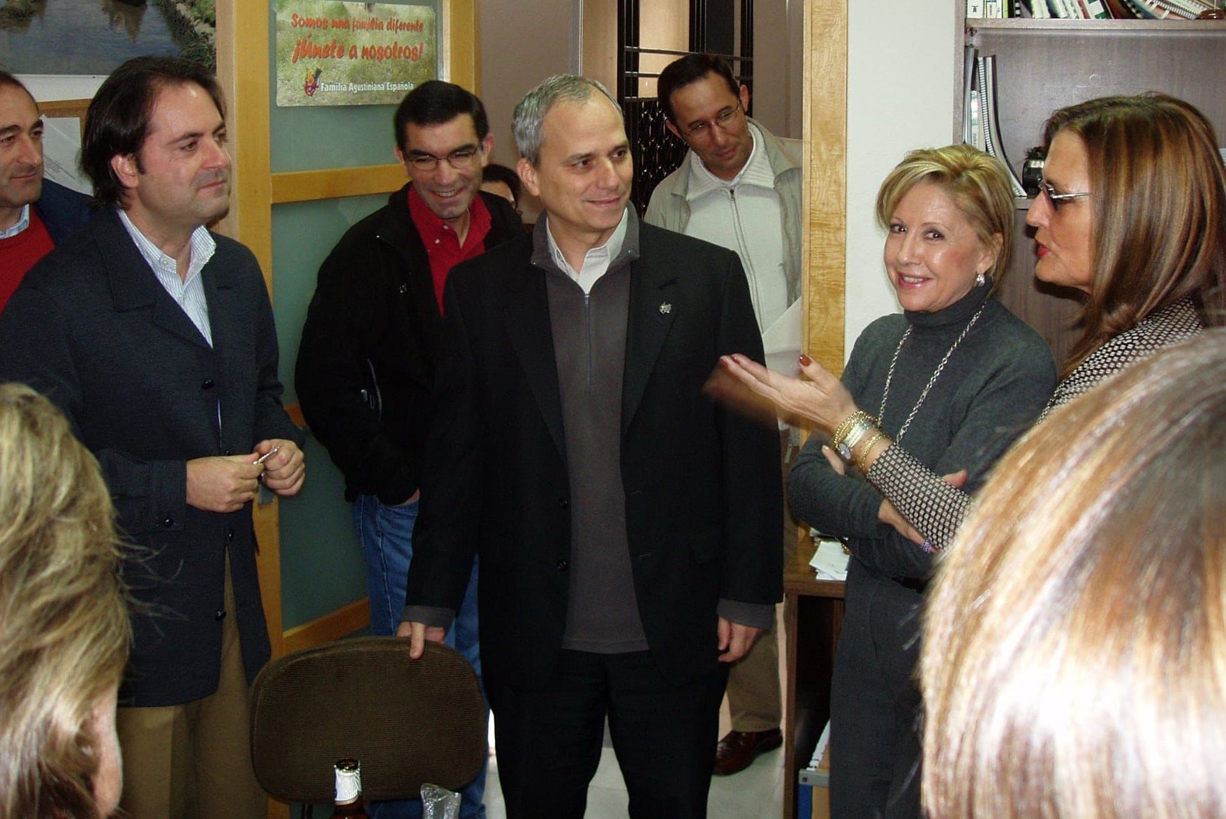 Robert Francis Prevost, durante una visita al colegio San Agustín, en Madrid.