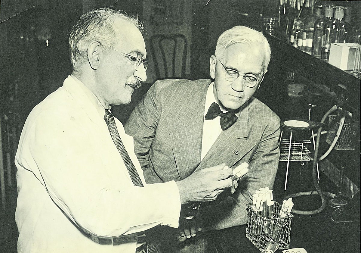 Los doctores Waksman y Fleming
