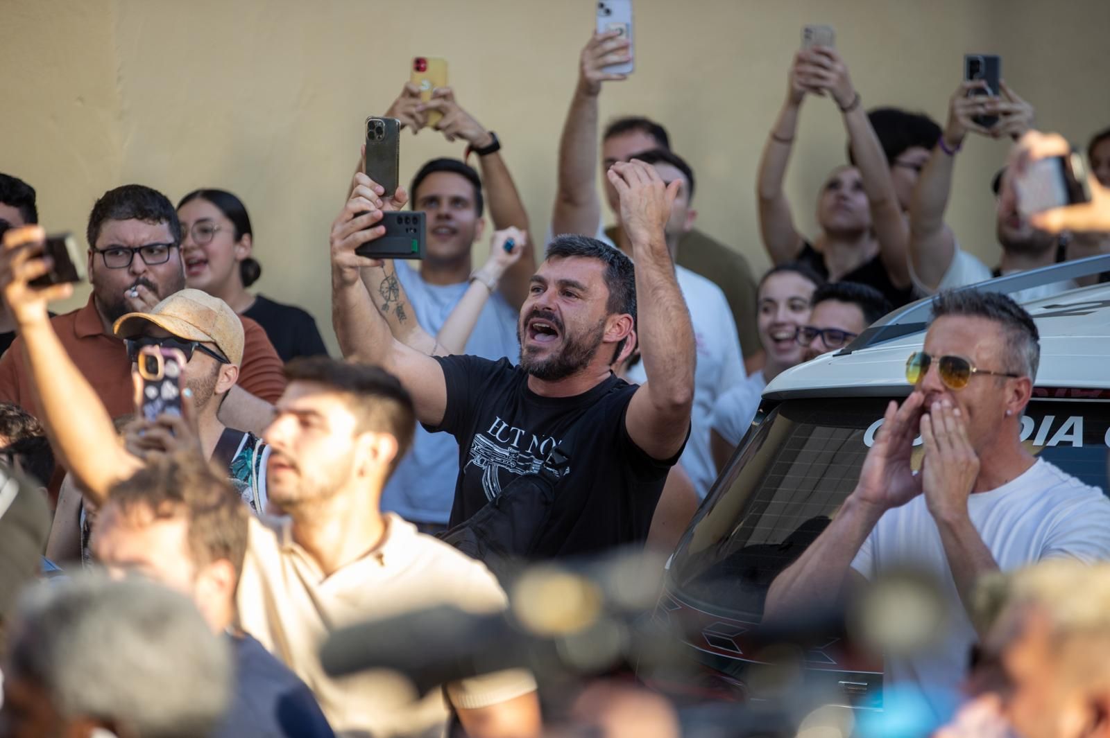Manifestantes en la protesta no autorizada de Torre Pacheco
