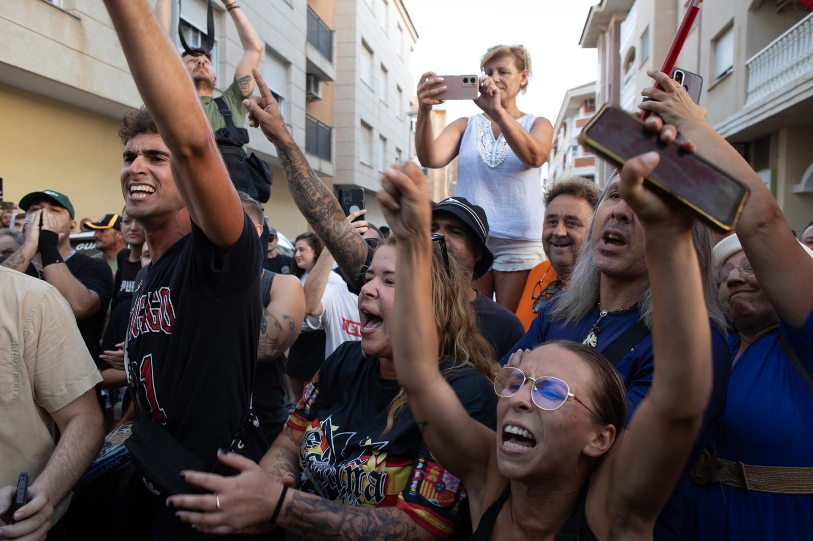 Manifestantes en la protesta en Torre Pacheco