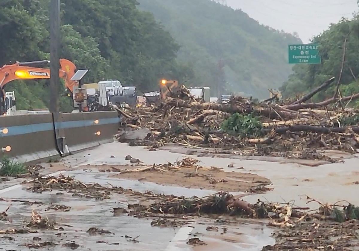 Inundaciones en Corea del Sur.