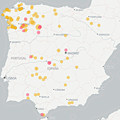 El mapa de los incendios en España en agosto