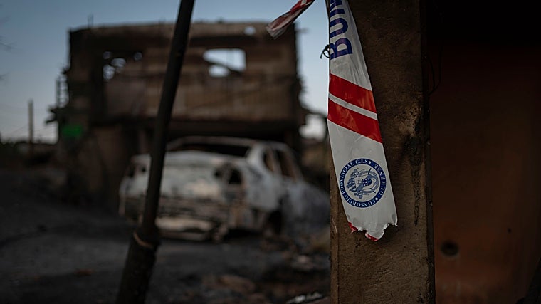 Las llamas han calcinado La Caridad, en Orense
