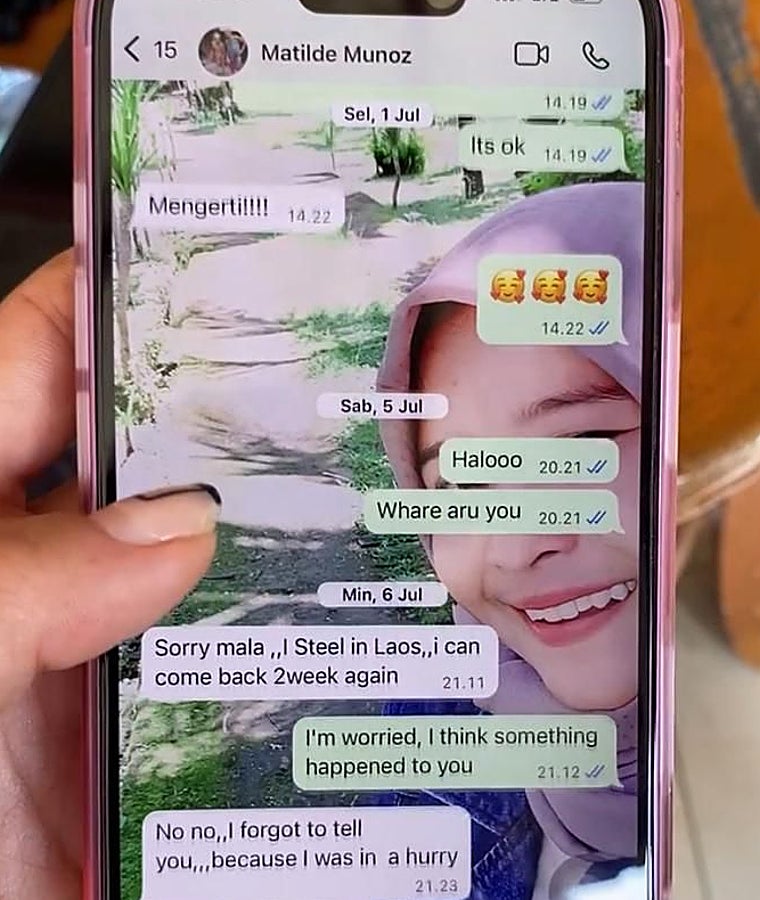 Los supuestos mensajes de Mati con la empleada del hotel